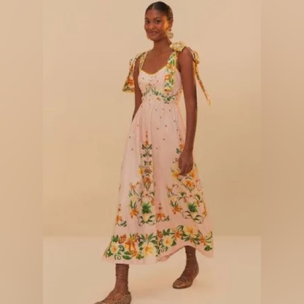 NWT Farm Rio Botanical Beauties Midi Dress